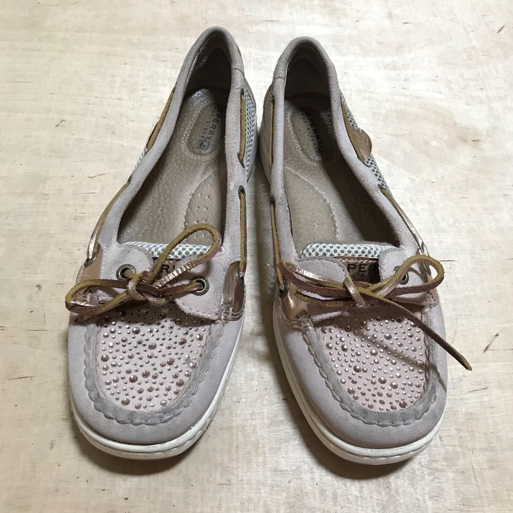 Sperry Top-Sider Studded Boat Shoes Women’s 8 Blush Pink Casual Chic Flats